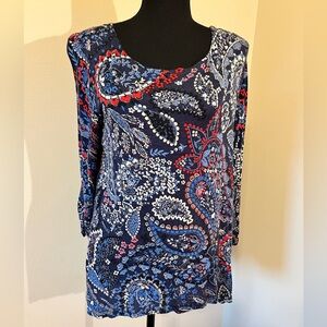 Sharagano Shark-bite Long Sleeve Top